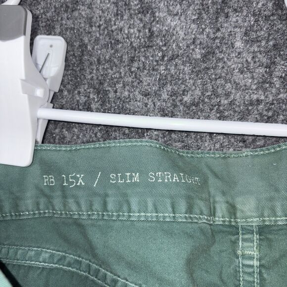 rag & bone  Jeans Mens Size 33 Green RB 15X Button Fly Slim Straight - Picture 4 of 12